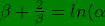 \inline \dpi{120} \bg_green \beta+\frac{2}{\beta}=ln(\alpha)+\frac{2}{ln(\alpha)}=\frac{(ln\alpha)^{2}+2}{ln(\alpha)}